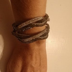 Suede Double Wrap Sparkle Bracelet